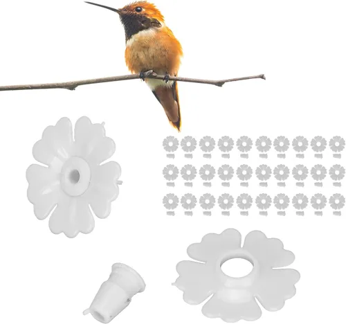 Miniatura 6 de 30 juegos de comedero para colibríes para colibríes, flores, flores, puertos de alimentación de pájaros, piezas de repuesto, suministros de jardín