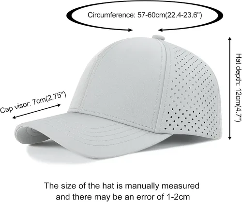 Miniatura 6 de VOBOOM - Gorra de béisbol para hombre de secado rápido con corte láser y malla, con borde curvo y cierre a presión