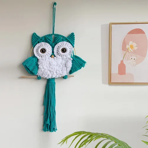 Miniatura 2 de ACEDSGN Tapiz de macramé para colgar en la pared, diseño bohemio hippy, tapiz hecho a mano, decoración de pared para cuarto del bebé, dormitorio