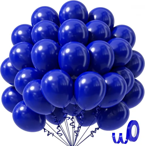 Miniatura 28 de Globos Azul Marino de 12 pulgadas, Globos de Látex Azul Marino 50 piezas Globos de Fiesta para Graduación Boda Fiesta de Cumpleaños Decoraciones