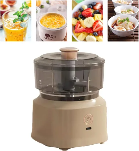 Miniatura 4 de Picadora eléctrica de alimentos, procesadores de alimentos, licuadora eléctrica de carne, cuchillas de acero inoxidable, mini picadora de ajo