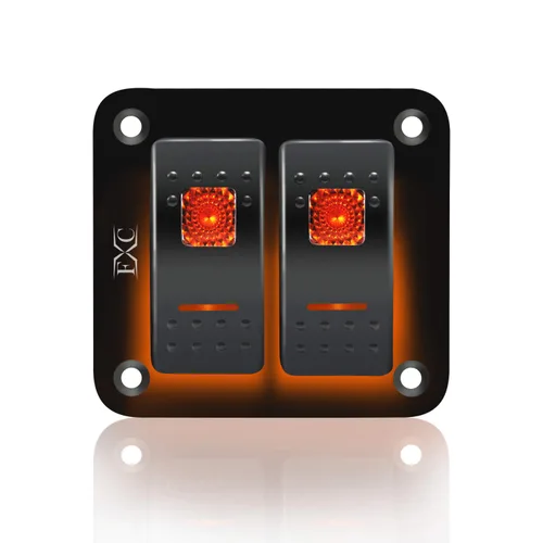 Miniatura 13 de FXC - Panel de interruptor basculante de aluminio de 6 bandas, interruptores de palanca de 5 pines encendido/apagado, 2 LED retroiluminados