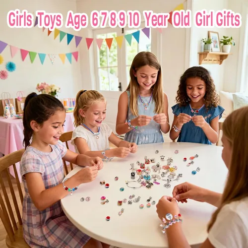 Miniatura 5 de COO&KOO Kit de fabricación de pulseras con dijes, un juguete de unicornio para niñas que inspira creatividad e imaginación, manualidades para niñas