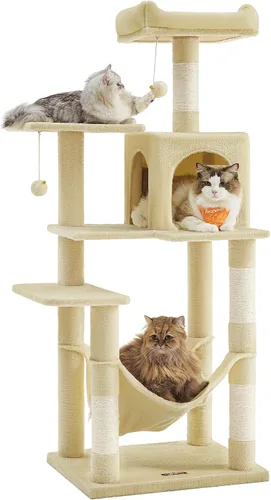 Miniatura 20 de Feandrea - Árbol para gatos de varios niveles para interiores, torre para gatos tipo condominio con 4 postes para rascar, 2 posaderos, hamaca y claro