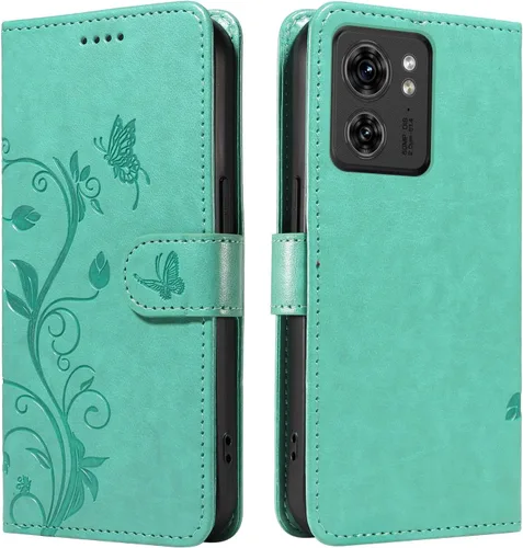 Miniatura 52 de Funda para Motorola Moto E22/E22i, piel sintética, con tarjetero y correa para la muñeca, a prueba de golpes, funda magnética para Motorola Moto Rojo