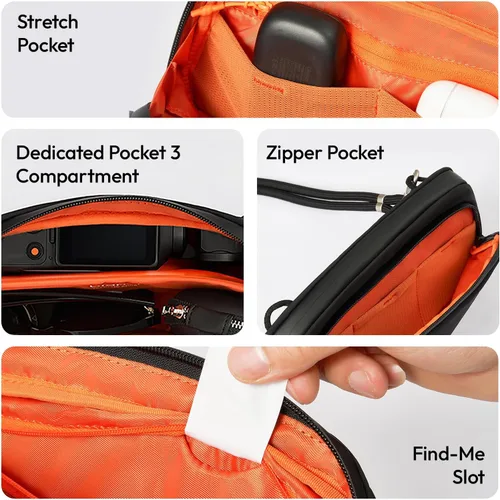 Miniatura 3 de ULANZI YY08 Bolso de Hombro Diario para Cámaras de Acción DJI Osmo Pocket 3/GoPro/Insta360, Bolso Cruzado Portátil para Vlog y Fotografía con Correa