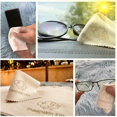 Miniatura 3 de Paño de limpieza de cuero de gamuza natural para lentes de cámara, paño de limpieza de pantalla, paño de limpieza para lentes, tabletas, paño
