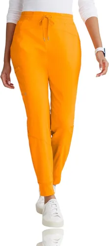 Barco One Pantalón deportivo, pantalón quirúrgico de altura media, con tejido elástico de 4 vías y 3 bolsillos, para mujer