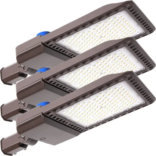 Miniatura 9 de Juego de 3 luces LED de estacionamiento de 200 W para exteriores, 28000 lm, reflectores brillantes de atardecer a amanecer, montaje de yugo