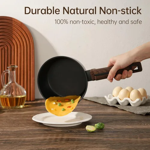 Miniatura 2 de MSMK Cacerola de 1 cuarto de galón con tapa, quemada también antiadherente, sin PFOA, no tóxica, apta para horno hasta 700 ℉, resistente a