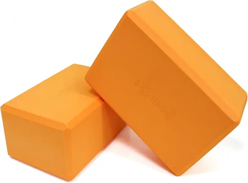 Miniatura 10 de Sol Living Bloques de yoga, paquete de 2 cojines de yoga de espuma EVA de alta densidad, para estirar, pilates, meditación, equipo de ejercicio, Azul