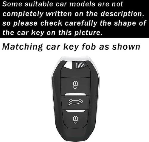 Miniatura 2 de ontto Carcasa de metal para llave de automóvil para Peugeot 508/2008/3008/5008, 5008, funda para llave de control remoto inteligente para Citroen C3