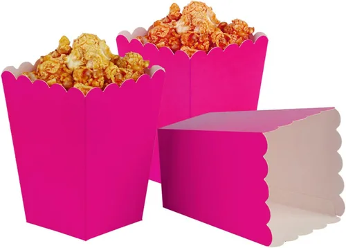 Miniatura 7 de Cajas negras para palomitas de maíz, mini caja de papel para palomitas de maíz, contenedor de cartón para palomitas de maíz para fiestas, paquete