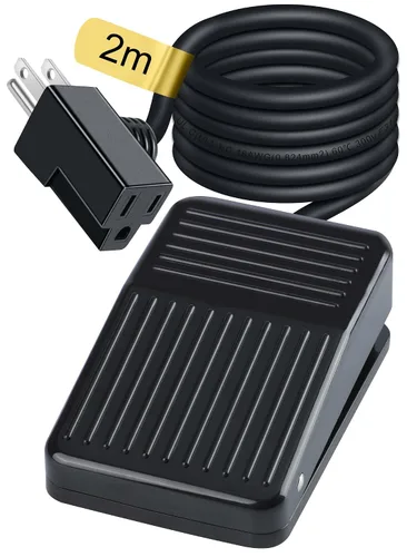 Miniatura 12 de Interruptor de pie de extensión de encendido/apagado de 1.8m/6 pies, interruptor en el medio del cable, enchufe polarizado de 2 puntas y enchufe