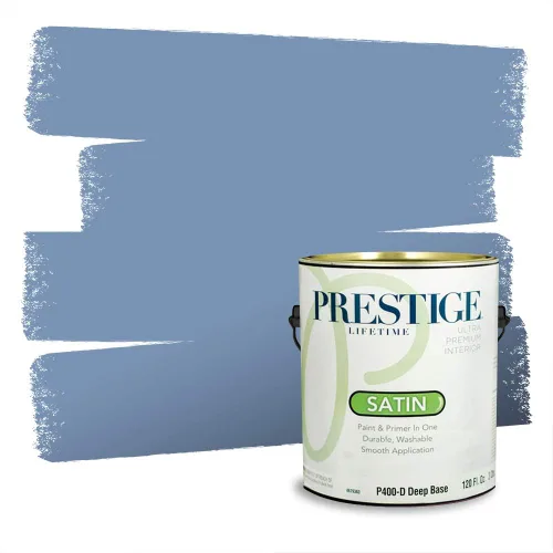 Miniatura 1631 de Pintura Exterior + imprimación PRESTIGE, todo-en-uno, 1 galón, acabado mate, color comparable al Valspar* Royal Gray* VS151-Gris real