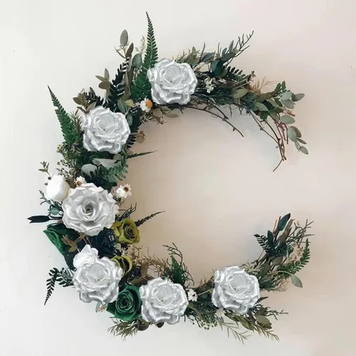 Miniatura 5 de 20 cabezas de rosas artificiales, flores artificiales a granel para manualidades, cabeza de flor de seda de rosa falsa de 3 pulgadas para Plata