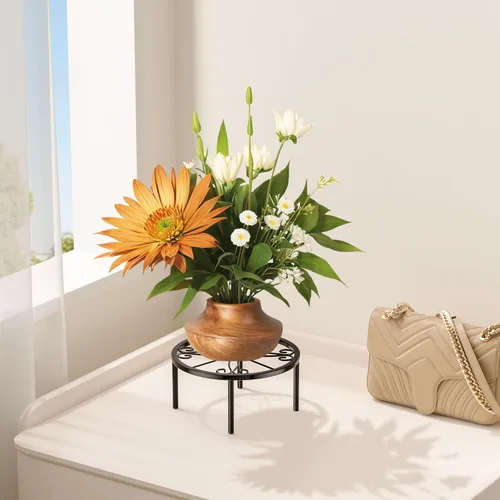 Miniatura 7 de Soporte para plantas de 7.9 pulgadas, 1 PIC, soporte para macetas de metal, para interiores, alto, 3.5 pulgadas, estante elevador de plantas