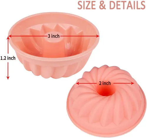 Miniatura 3 de GiFBERA Mini tubo estriado de silicona para hornear moldes de 3 pulgadas para tartas, se adapta a moldes estándar para magdalenas/cupcakes, 12