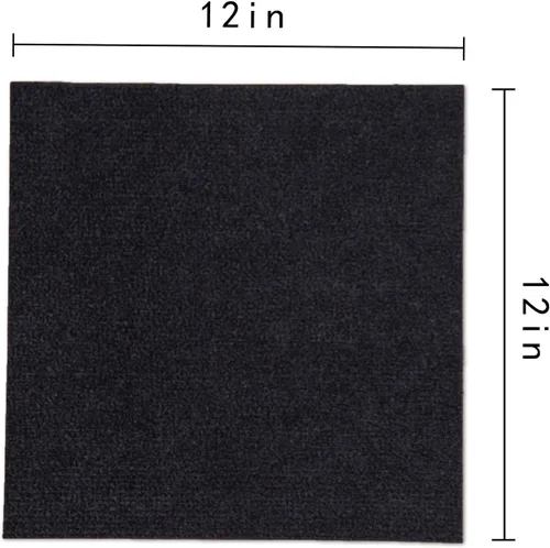 Miniatura 2 de Azulejos autoadhesivos para suelo, cuadrados de 12 x 12 pulgadas, azulejos para el hogar, fácil de instalar (48 unidades, color negro)