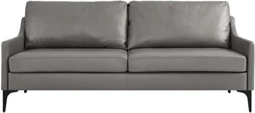 Miniatura 4 de Modway Sofá Corland de cuero y metal de estilo moderno en acabado gris