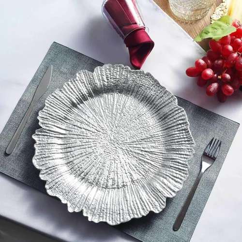 Miniatura 21 de Efavormart - Juego de 20 platos de plástico con diseño de arrecife negro, platos de fiesta de postre y aperitivo de 7 pulgadas, elegante vajilla
