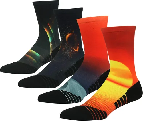 HUSO Calcetines de ciclismo para hombres y mujeres, calcetines novedosos para ciclismo, divertidos, correr, baloncesto, atletismo, calcetines de 3,