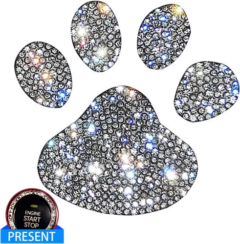 Miniatura 6 de Pegatinas de cristal decoran emblema de auto brillante - Accesorios brillantes para el interior del auto (Huella)