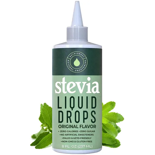 Gotas líquidas de estevia, 8 fl oz, 1823 porciones, gotas concentradas puras con cero calorías y cero carbohidratos, delicioso sustituto del azúcar