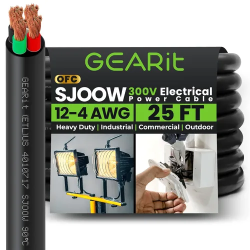 Miniatura 22 de GEARit Cable de alimentación portátil 10/3 10 AWG (100 pies - 3 conductores) SJOOW 300V calibre 10 cable eléctrico para derivaciones de motor, luces