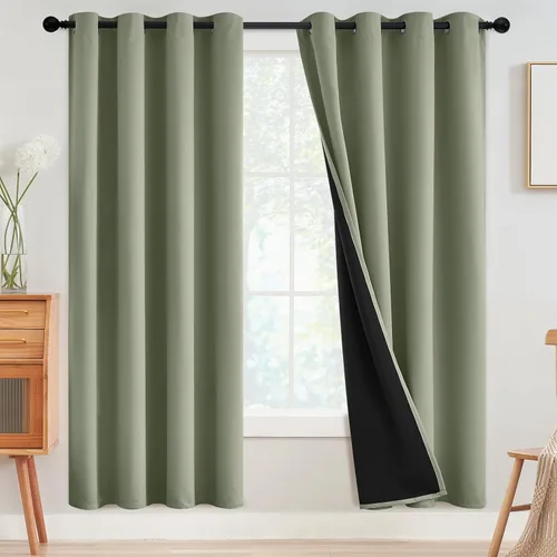 Miniatura 121 de SimpleHome - Cortinas opacas 100% para recámara, cortinas de ventana con ojales beige, con aislamiento térmico, cortinas de oscurecimiento