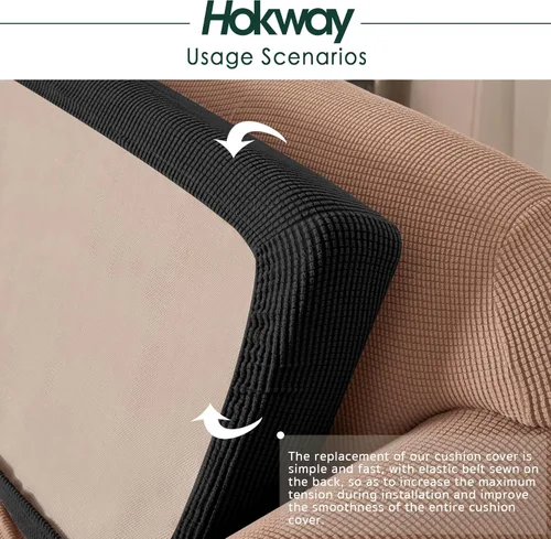 Miniatura 5 de Hokway Funda elástica protectora deslizante para cojines/sofá