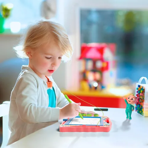Miniatura 5 de Lollipop Cocomelon Pizarra Magnética para Dibujar con 3 Sellos Magnéticos - Tableta de Dibujo Creativa para Niños y Niños Pequeños de 3+, Juguete