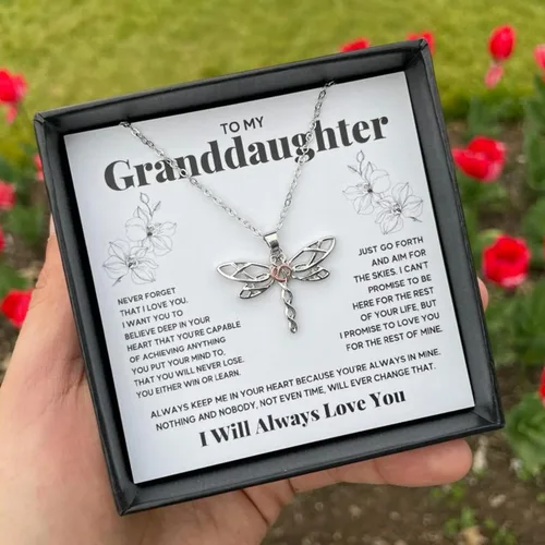 Miniatura 4 de Collar para nietas, regalos de abuelas o abuelos, para mi nieta, joyería para una graduación o cumpleaños, con una tarjeta y una caja de regalo