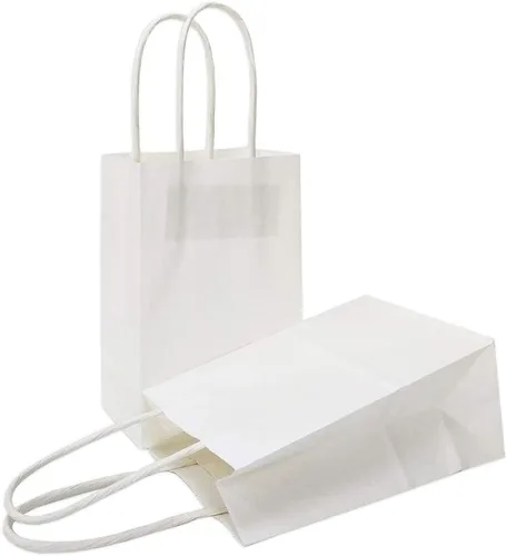 Miniatura 61 de AZOWA Bolsas de regalo mini de papel kraft con asas (Azul claro, 4x2.4x6, 25 piezas)