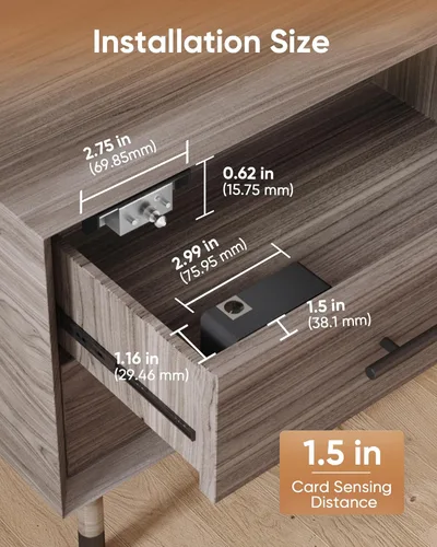 Miniatura 2 de Cerraduras de gabinete inteligentes Bluetooth ocultas, cerraduras de cajón sin llave RFID de seguridad para niños y adultos a prueba de niños