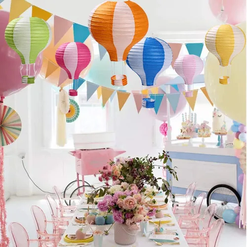 Miniatura 6 de Juego de 6 globos de linternas de papel para decoración de bodas, cumpleaños, compromisos, fiestas de Navidad