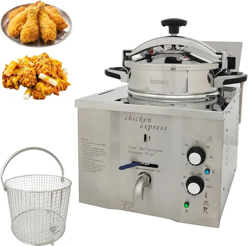 Estufa de pollo frito de alta presión de 16L Freidora de presión de encimera comercial de 110 V Máquina de pollo frito eléctrica de 3000 W Máquina