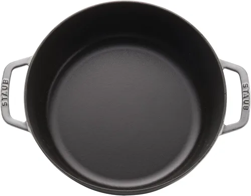 Miniatura 3 de Staub Hierro Fundido 6-qt Cochon Poco Profundo Ancho Redondo Cocotte - Gris Grafito