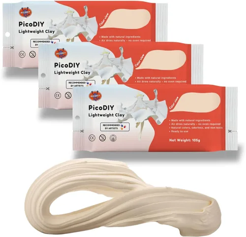 Miniatura 17 de Arcilla ligera - Arcilla de secado al aire, ultra ligera y suave, segura y no tóxica, moldeable y flexible, arcilla de modelado DIY para figuras