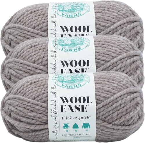 Miniatura 180 de Lion Brand Yarn - Ovillo de lana Wool-Ease Thick & Quick color fuerza aérea