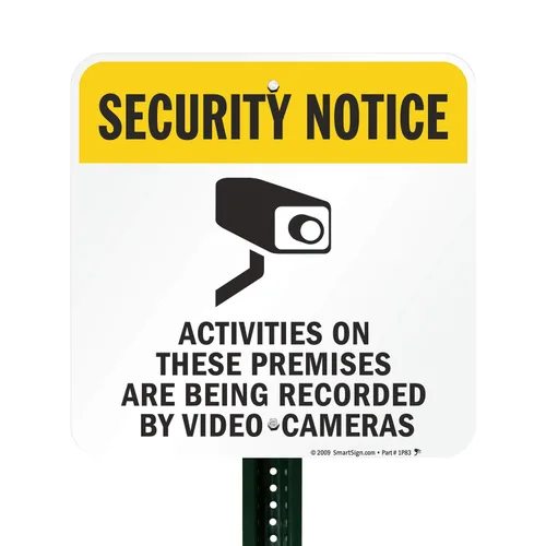 Miniatura 4 de SmartSign Aviso de seguridad - Actividades en las instalaciones grabadas por cámaras de video 18" x 18" Aluminio