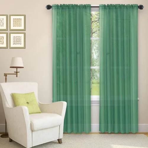 Miniatura 11 de Golden Linens LLC Juego de 2 paneles transparentes de color gris para ventana, bolsillo para barra, 54 pulgadas de ancho x 84 pulgadas de largo cada
