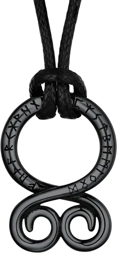 FaithHeart - Collar de runa vikinga nórdica con cadenas ajustables de cueroacero inoxidable trenzadas para hombres y mujeres, regalo de joyería de