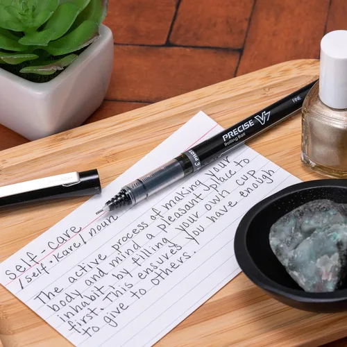 Miniatura 2 de Pilot, Precise V7, Bolígrafos de tinta líquida con tapa, punta fina de 0.7 mm, bolígrafos de tinta negra, paquete de 5 - Ideal para la escuela