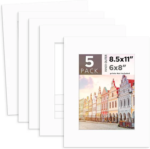 Miniatura 46 de MBC MAT BOARD CENTER, Paquete de 5 paspartús negros de 4x6 para fotos de 3x5, corte biselado, libre de ácido, grosor de 4 capas