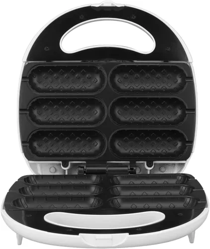 Máquina para hacer perros de maíz, máquina antiadherente de 750 W para hacer gofres para barbacoas, perfecto para perros calientes en un palo,