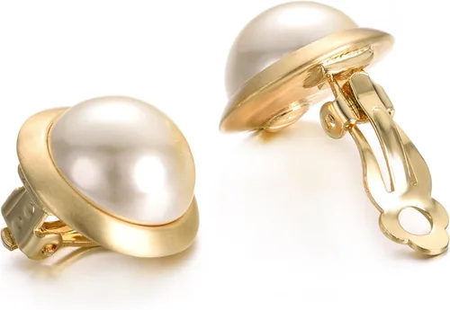 Miniatura 5 de Yoursfs Clip on Earrings for Women Round Faux Pearl Earrings Clipon 18K Gold Plated Non Pierced Earring Jewelry