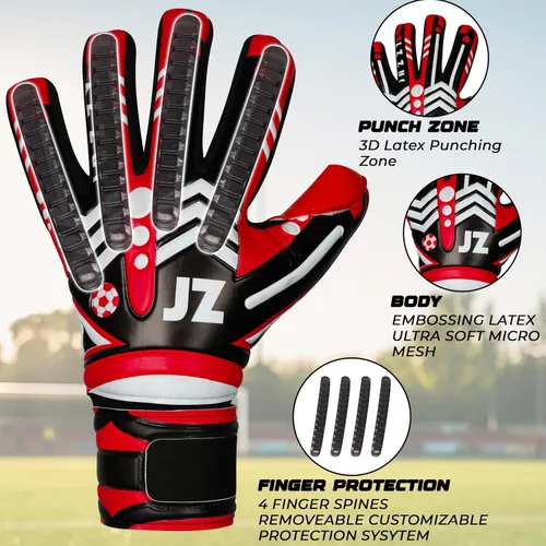 Miniatura 2 de Guantes de portero de fútbol profesional para adultos jóvenes, guantes de portero con protección extraíble para los dedos, transpirables, agarre