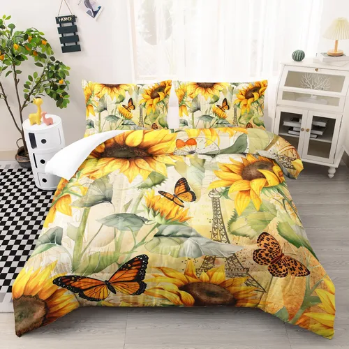 Miniatura 12 de AILONEN Juego de edredón de abeja bohemia, tamaño Queen, juego de ropa de cama de lujo negro y dorado para niños, adolescentes y niñas, edredón