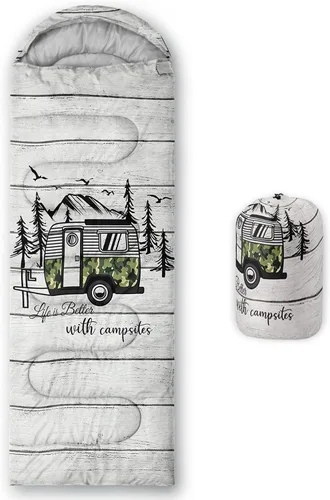 Miniatura 9 de HOSIMA Saco de dormir de mariposa para adultos y niños para campamento, saco de dormir ultraligero gótico negro para clima frío y verano.